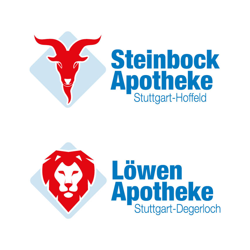 Logo-Gestaltung für die Steinbock- und Löwen-Apotheke in Stuttgart-Degerloch