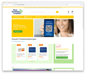 Website Screenshot der Neuen Apotheke Lengfeld als Referenz für das vitasco Website & eShop System